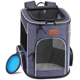 Morpilot Zaino per Cani e Gatti 7kg, Trasportino per Cani Taglia Piccola con Cinturino di Sicurezza Interno, Zaino Gatto per Viaggo e Campeggio, Portatile Zaino Cane con Design Ventilato