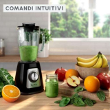 Moulinex Blendforce Frullatore, Sistema di Raffreddamento ad Aria, Potenza 800W, Tecnologia Smart Lock, Capacità 1.75Litri, Frullatore con Vaso in Vetro, 2 Velocità e Funzione a Impulsi, LM4308