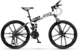 Mountain Bike Pieghevole 24/26 Pollici, Mountain Bike Mountain Bike Pieghevoli con Telaio Kettle Sedile Regolabile per Donna Uomo Ragazza Ragazzi, Cam