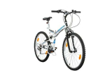 Multibrand, FOLDING 26, 26 Pollici, 457mm, Mountain Bike Pieghevole, 18 Velocità, Full Suspension, Unisex, 26×18 (Bianco Blu Opaco)