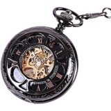 NCRD Orologio da Tasca Meccanico con Catene per Regali, Orologio Meccanico scolpito Classico Cavo con Catena Regalo per Il Compleanno Anniversario Giorno Natale Padre