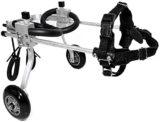 NEDOES Sedia a rotelle per cani, sedia a rotelle, supporto per gambe posteriori, regolabile, in acciaio inox, per riabilitazione e disabili, carrello per animali domestici ()