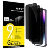 NEW’C 3 Pezzi, Pellicola Protettiva Privacy per iPhone 14 Pro (6,1 Pollici), Angolo di Privacy 35 Gradi Bilanciato con Protezione per Gli Occhi, Durezza Ultra Resistente 9H, Senza Bolle