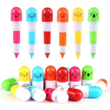 NHPY 30 Pezzi Mini Penne a Sfera a Scomparsa,Legami Cartoleria,Mini Penne Retrattili a Forma di Pillole,Eancelleria Legami,Pillola Penna Carino Emotion,per la Scuola,L’Ufficio e la casa (6 Colori)