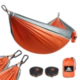 NTUREFUN Amaca da Campeggio da Viaggio Ultraleggera | Capacità di Carico 300kg,(275 x140 cm) Traspirante,Nylon da Paracadute ad Asciugatura Rapida | 2 x Moschettoni, 2 x Corde in Nylon Incluse