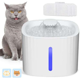 Nestling Fontanella per Gatti e Cani 3L Silenziosa,Fontanella con Luci A LED,Distributore d’Acqua Con 3 Filtri al Carbon