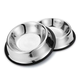 Nobleza – 2 Pack Ciotole per Cani in Acciaio Inox, Lotole per Cani con Base in Gomma Antiscivolo, Ciotola per Acqua e Cibo per Cani di Taglia Media/Grande, Ciotola per Mangiatoia per Cani 22.5CM