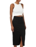 Noisy may Nmkath Nw Slit Midi Skirt Vi478bl Noos Gonna, Denim Nero, X-Small Donna