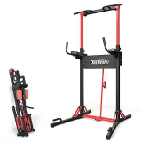 ONETWOFIT Power Tower pieghevole Dip Station Barra per trazioni, Regolabile in altezza Multifunzione stazione di potenza per la Palestra di casa Allenamento della Forza Attrezzatura per Il Fitness