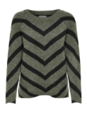 ONLY Onleliza L/S Pullover Knt Noos, Lizard/Detail:W/Black, L Donna