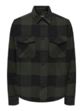 ONLY & SONS ONSMILO Life LS Check Overshirt Noos Camicia, Notte Foresta, M Uomo