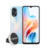 OPPO A18 Smartphone, AI Doppia Fotocamera + Flash, Selfie 5MP, Display 6.56” 90HZ LCD HD+, 5000mAh, RAM 4 (Esp 1GB/2GB/4GB)+ROM 128GB (esp1TB), IP54, Supporto Auto Versione Italia, Glowing Blue
