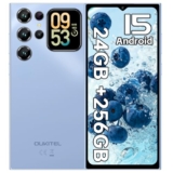 OUKITEL C62 Pro Smartphone Android 15, 24GB+256GB/1TB Telefono Cellulare, 6.88” &1.81” Rear Display Telefono, 5150mAh Cellulare,13MP Smartphone Gaming, Octa Core, 4G Dual SIM/NFC/Fingerprint, Blu