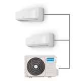 Olimpia Splendid, Aryal Dual 14 con Unità Interna Alyas, Climatizzatore 9.000 + 12.000 BTU / h Multisplit Inverter, Ionizzatore d’aria, Gas R32, Classe A++ in Raffreddamento, Wifi Integrato