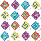 Otuuz 16 Portachiavi Tic Tac Toe Portachiavi per Mini Gioco Tris in Plastica con Clip per Zaino per Bambini 8 ai 12 Anni Festa di Compleanno Bomboniere, Colori Assortiti (Rosso, Blu, Giallo, Viola)