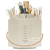 Outinhao Portapenne Esagonale Girevole, Portapenne Scrivania Bambini, Portapenne Design, Porta Pennelli da Trucco, Per Articoli Ufficio Domestico