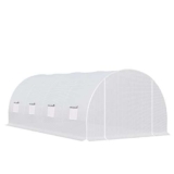 Outsunny Serra da Giardino a Tunnel Per Piante in PE con Tubi di Metallo 6x3x2m Bianco
