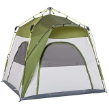 Outsunny Tenda da Campeggio 2 Posti, Tenda a Igloo Pop Up con Porta a Cerniera e 3 Finestre a Rete, Sacca di Trasporto Inclusa, 240x240x199cm, Verde