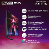 PC Gaming Monitor Sony INZONE M10S OLED QHD da 27″: 1440p, 480 Hz, 0,03 ms GTG, DCI-P3 98,5%, G-Sync, Adaptive Sync, VRR, modello sviluppato con Fnatic, 1300 nit, DisplayPort 2.1-2 x HDMI 2.1- PC, PS5