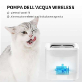 PETKIT CYBERTAIL Fontanella per Gatti, Fontanella per Gatti Pompa dell’Acqua Senza Fili,25dB Silenziosa,Fontanella per Cani,3.0 Aggiornare l’elemento Filtrante,1.8 L（Non Base Wireless）