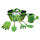 PLANETE PLANTE Borsa da Giardinaggio 6 Pezzi-Attrezzi da giardinaggio-170064-Metallo-3 Anni Tools, Colore Verde, 22 cm, 170064