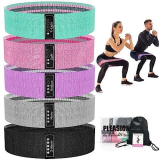 PLEASION Elastici Fitness,5 Livelli Bande Elastiche di Resistenza Set di Fasce Elastiche Fitness,Banda Elastica per Allenamento di Forza,Bodybuilding, Yoga Pilates Squats Crossfit