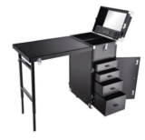 POLIRONESHOP LOGIC Beauty Case Trolley valigia con tavolo per tatuatore tatuaggi tatuaggio estetista make up trucco parrucchiera manicure ricostruzione unghie nails e convention tattoo (Nero)