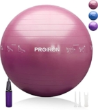 PROIRON Palla Fitness con patrón de pose, Fitball 75cm con Pompa, Palla per Pilates, Esercizi, Ginnastica e Yoga (Rosso)