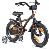 PROMETHEUS BICYCLES bicicletta bambina 4 anni bici per bambini bici bambina bambino 14 pollici bimba con rotelle e freno contropedale Nero Arancione