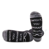 PYOUL – Calzini da ufficio ispirati all’ufficio, idea regalo per Dwight You Ignorant Slut Calzini per spettacoli televisivi Dwight 1 paio M