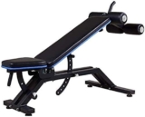 Panca per pesi regolabile, multiuso, per esercizi in posizione eretta, inclinazione, declinazione e piatta, colore nero