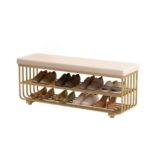 Panca per scarpe con scarpiera integrata, 120 cm, mobile da ingresso, elegante panca per corridoio, design salvaspazio per l’organizzazione della casa