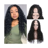 Parrucca da Donna Parrucche con parte a U Parrucche for capelli umani for donne nere, clip ad onda d’acqua senza colla di colore naturale in parrucca a forma di U Parrucche con parte a U di capelli br