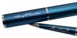 Penna a sfera con custodia inclusa, PERSONALIZZABILI con INCISIONE. Disponibile in vari COLORI. Ideale per REGALI aziendali, di laurea, compleanno, natale, occasioni varie. (Blu)