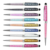 Penne personalizzate con bellissimi cristalli – Messaggio pubblicitario personalizzato, Numero di telefono sulle penne, Set regalo per amici colleghi di ufficio – 10 penne/scatola