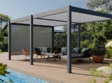 Pergola Bioclimatica Addossata in Alluminio 19 m² – 3,6 x 5,3 m – Grigia – Lamelle Orientabili da 0 a 120° – HALO 19