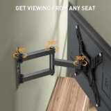 Perlegear Supporto da Parete per TV da 26 a 60 Pollici, Staffa TV con Braccio Girevole ed Estendibile, Max VESA 400×400, Supporto Ultra Resistente 45 kg – PGMFK6