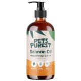 Pet Purest Olio di Salmone Scozzese per Cani, Gatti, Animali Domestici 1000ml – Puro Olio di Pesce Integratore Alimentare Omega 3 6 9 per Pelo, Sistema Immunitario, Prurito, Articolazioni, Cervello