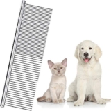 Pettine per Animali Domestici in Acciaio Inossidabile Pettine per Toelettatura, Pettine a Denti Arrotondati per Cani di Taglia Grande, Media e Piccola con Pelo Corto/Lungo (19 x 5 cm)