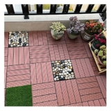 Piastrelle in Legno Pavimento Ad Incastro Impermeabile in Legno di Plastica Fai-da-Te, per Piastrelle per Balcone, Giardino, Garage, Bagno, Impermeabili per Tutte Le Stagioni E Durevoli