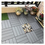 Piastrelle in Legno Pavimento per Balcone in Plastica di Legno Ad Incastro Fai-da-Te, Piastrelle per Esterni per Tutte Le Stagioni, Impermeabili E Resistenti, Facili da Posare