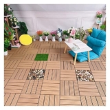 Piastrelle in legno Pavimento Decorativo Per Giunzioni In Legno Di Plastica Fai-da-te, Mattonelle Della Piattaforma Del Giardino Del Balcone Del Cortile Del Patio Esterno, Impermeabile E Durevole, 5 C