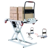 Piattaforma di sollevamento idraulica – Tavolo elevatore elettrico singolo a forbice con 4 ruote, capacità 300 kg, altezza di sollevamento – carrello idraulico di sollevamento per movimentazione dei