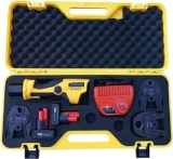 Pinza crimpatrice idraulica ricaricabile per tubi con 3 ganasce Strumento di crimpatura idraulico per tubi con testa rotante a 180°, ideale per installazioni idrauliche