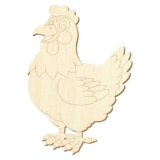Pollo in legno V2 – Decorazione fai da te 5 – 50 cm, confezione da 100 pezzi, altezza: 49 cm