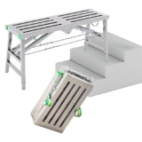 Ponteggi a torre pieghevole ad altezza regolabile, versatile piattaforma di lavoro e sgabello a scala, 180 x 40 cm, facile da riporre, ideale per lavori di bricolage e progetti fai da te