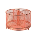 Portapenne creativo in oro rosa a 3 griglie/4 griglie portapenne da tavolo girevole organizer da tavolo supporto da scrivania (colore: E, dimensioni: come da immagine). (D come da immagine)