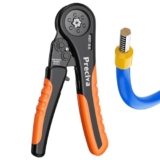 Preciva Pinza Crimpatrice Esagonale Autoregolante a Cricchetto, Pinza Elettricista per Terminali e Manicotti, 0,08–10 mm², per Estremità Cavi Elettrici