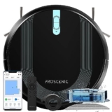 Proscenic 850T Robot Aspirapolvere Lavapavimenti, Aspirazione Potenza 3000Pa Controllo Siri & IFTTT & APP & Alexa, Serbatoio Acqua Elettrico 2-In-1 per Pulizia Domestica/Capelli/Polvere/Lavapavimenti