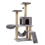 QYPFTMRZ Torrette da Gioco per Gatti Cat Villa Nido per Gatti con Amaca Articoli per Animali Domestici Panca per Gatti Cat Climframe Grande Albero per Gatti Alberi per，Gray-Size
